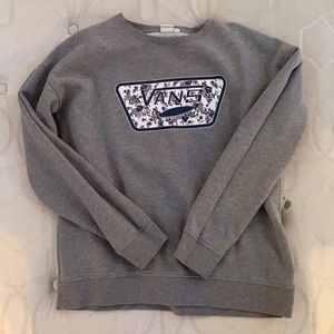 vans grey crewneck sweatshirt